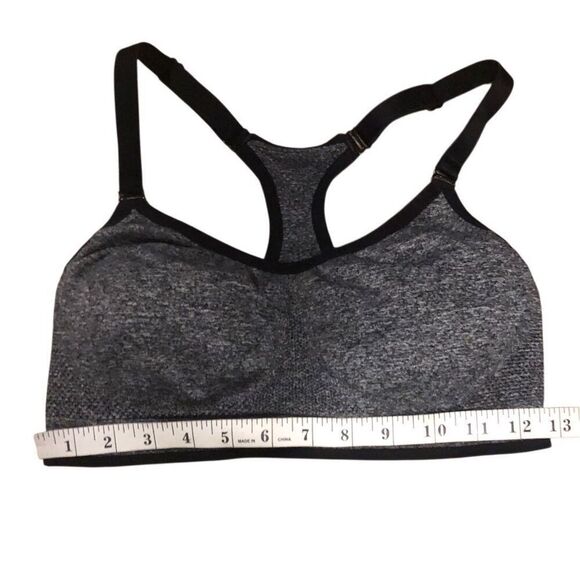Victorias Secret racer back gray with black lining, removable padding sports bra - Picture 6 of 7